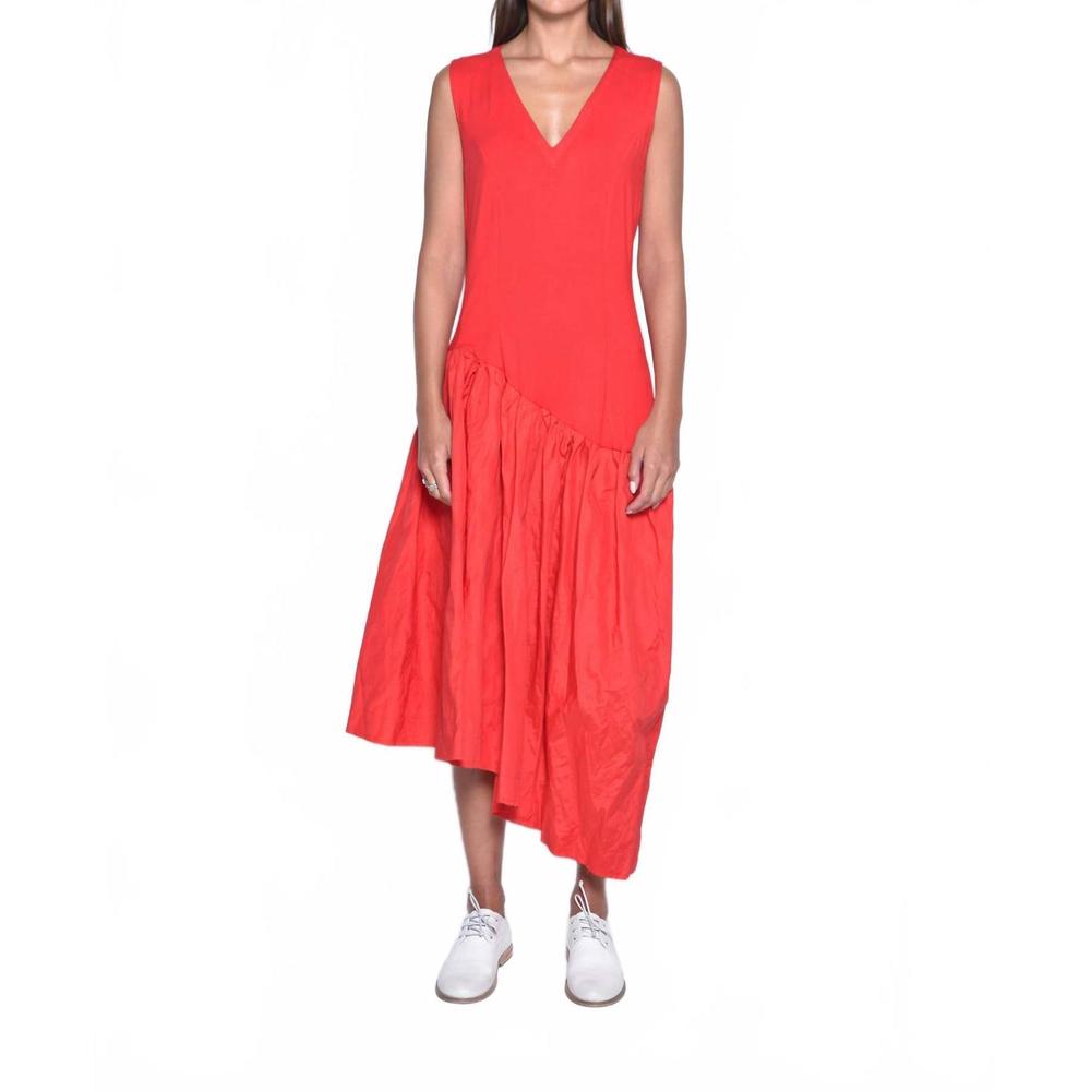 NEW SIMPLY MILA amman asymmetrical dress in red